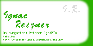 ignac reizner business card